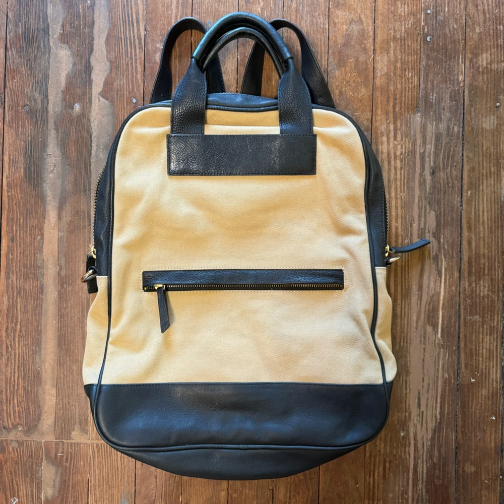 Bartaile Canvas and Leather Laptop Shoulder Bag and Backpack